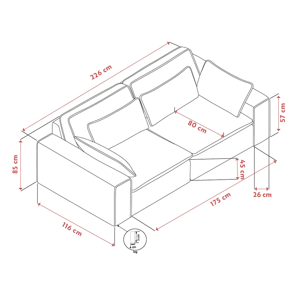 Rawlins Sofa 3-Sitzer Maxi Stoff Bobby beige