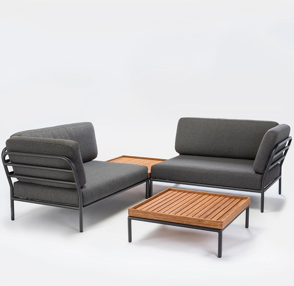 Level Couchtisch 41x81 cm Grau Aluminium