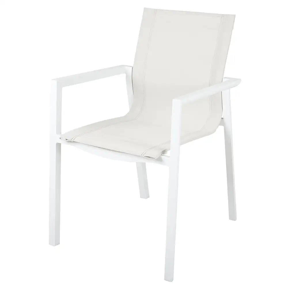 Delia Stapelstuhl weiß/Textilene