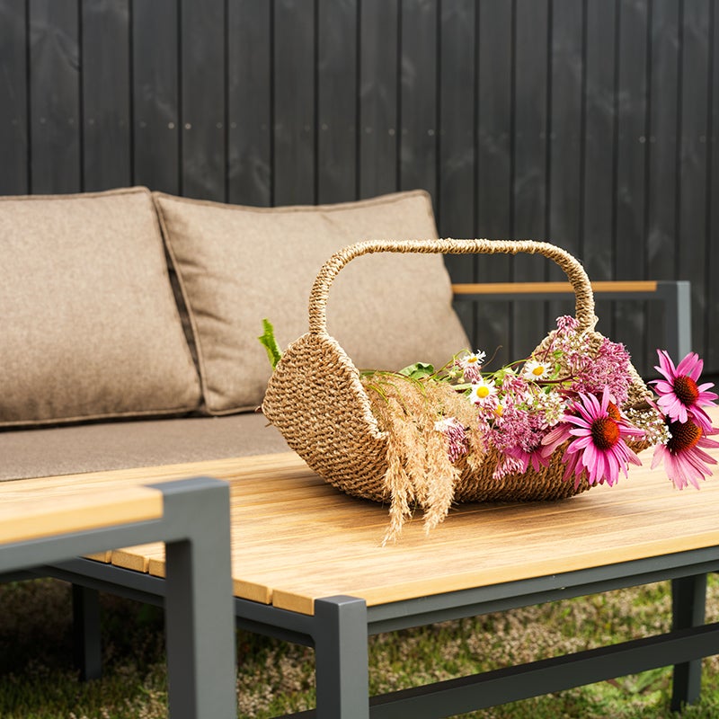 Cap Ecksofa Groß Anthracite / Brown 