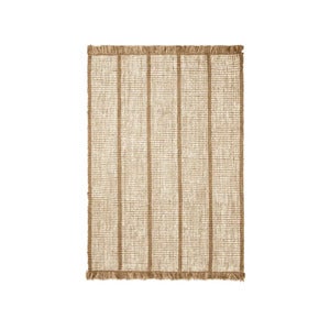 Athens Handgewebter Juteteppich 140 x 200 cm – Naturfarben/Off-White