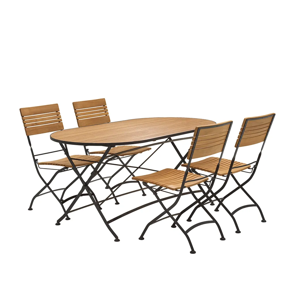 Brewer tisch 85x160 cm  Schwarz / Teak