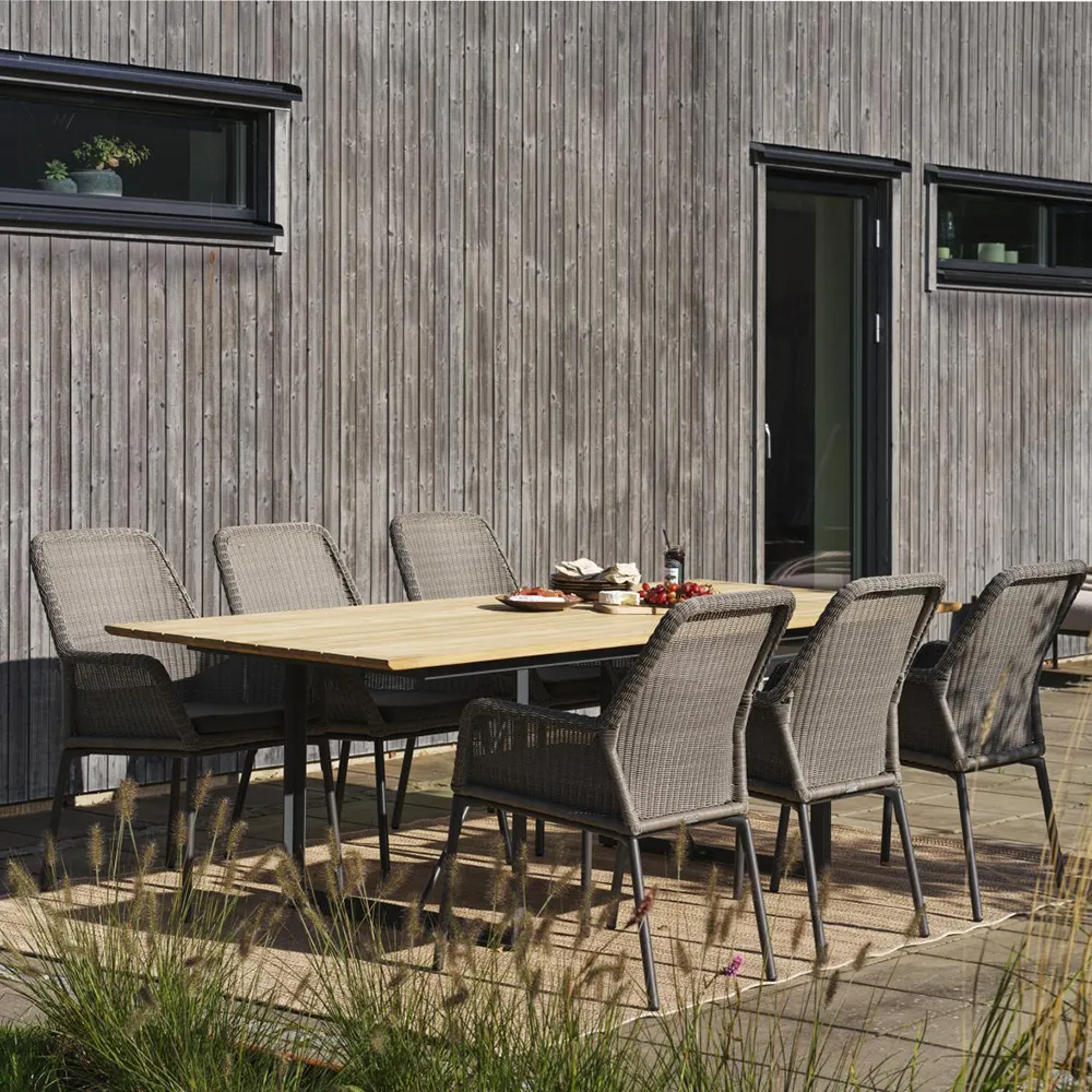 SHAD Esstisch 90x240 cm Teak/Anthrazit