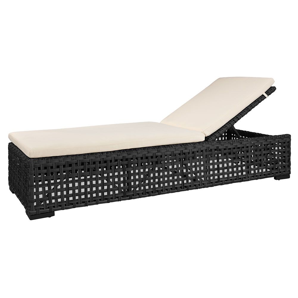 Sonnenliege Orlando Classic Synthetisches Rattan Schwarz ohne Kissen