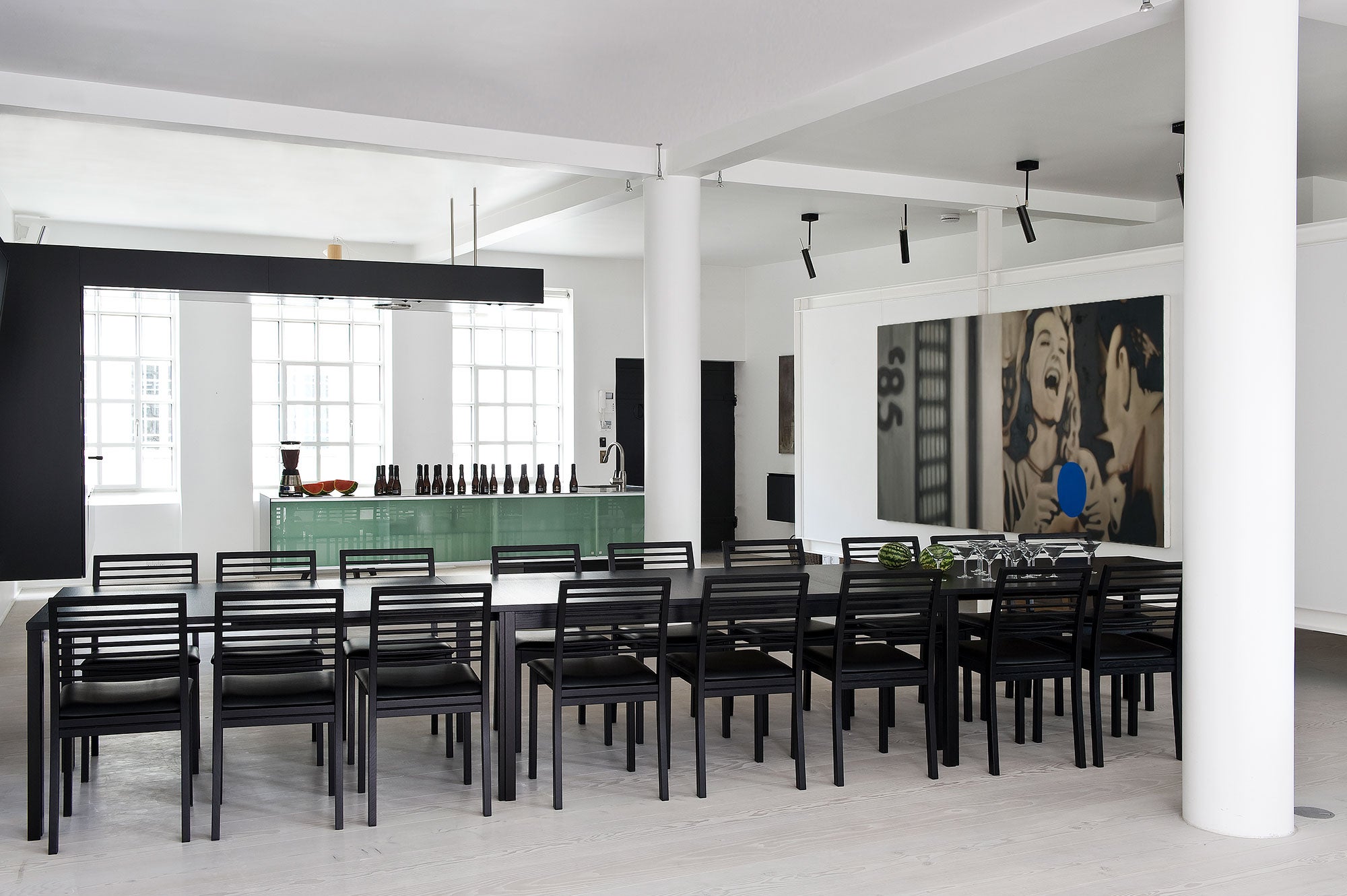 Sm24 Tisch Eiche Schwarz Lackiert 200-356(512)X100X73Cm 