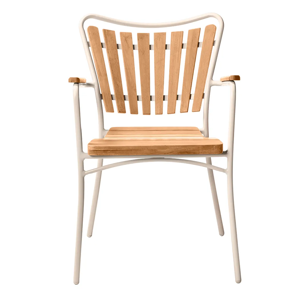 Ellen Armlehnstuhl sandgrau / Teak