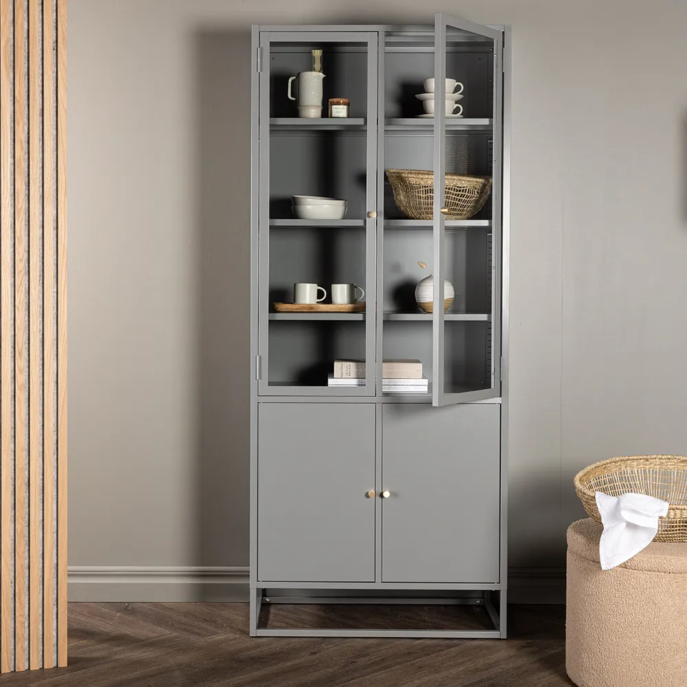 Bakal Vitrinenschrank Hellgrau