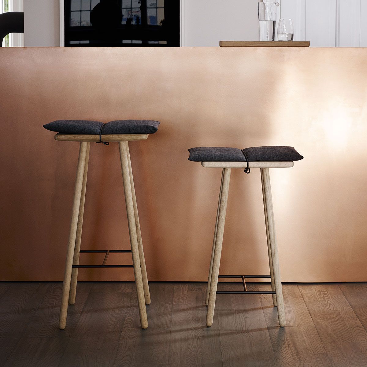 Georg Barhocker Niedrig Schwarz Eiche