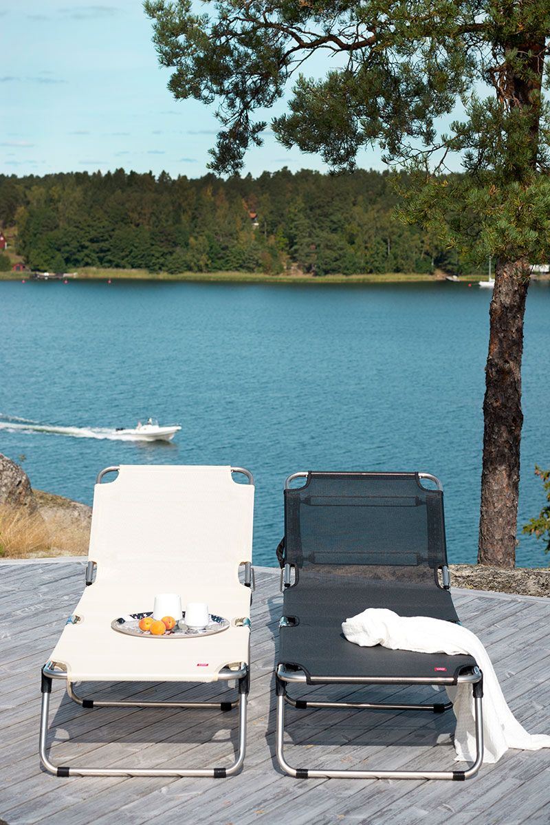 Amigo Sonnenliege schwarz Aluminium/Textilene