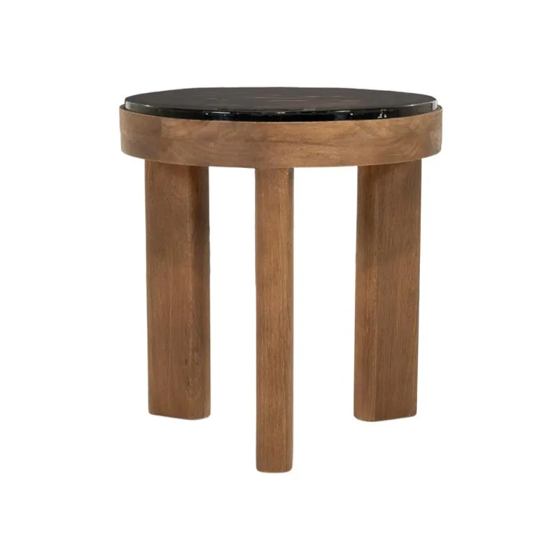 Lucent Beistelltisch 45x45x50 cm Mangoholz & Glas Braun
