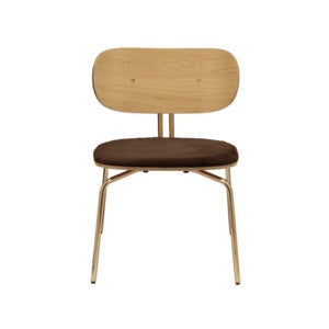 Curious Loungesessel Eiche/Messing Teddy Brown
