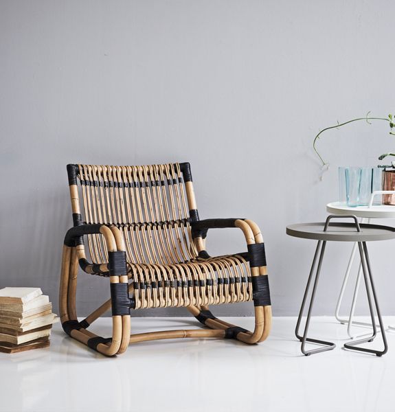 Curve Loungesessel Schwarz/Natur