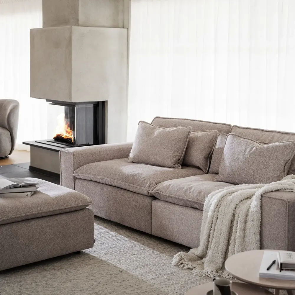 Rawlins Fußhocker Stoff Bobby beige