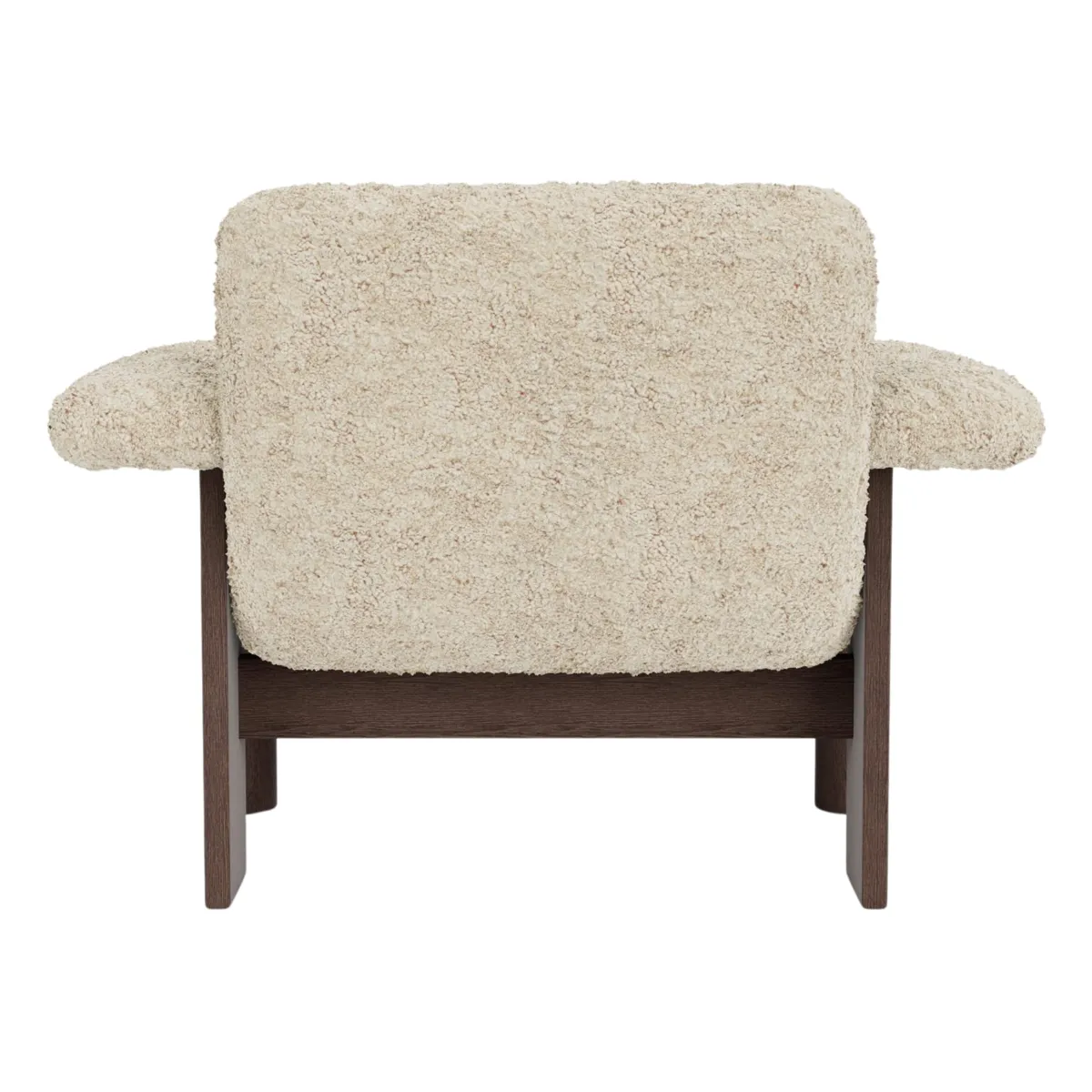 Brasilia Loungesessel Eiche dunkel gebeizt, Sheepskin Nevotex Nature