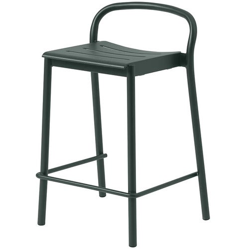 Linear Steel Niedriger Barhocker Dark Green