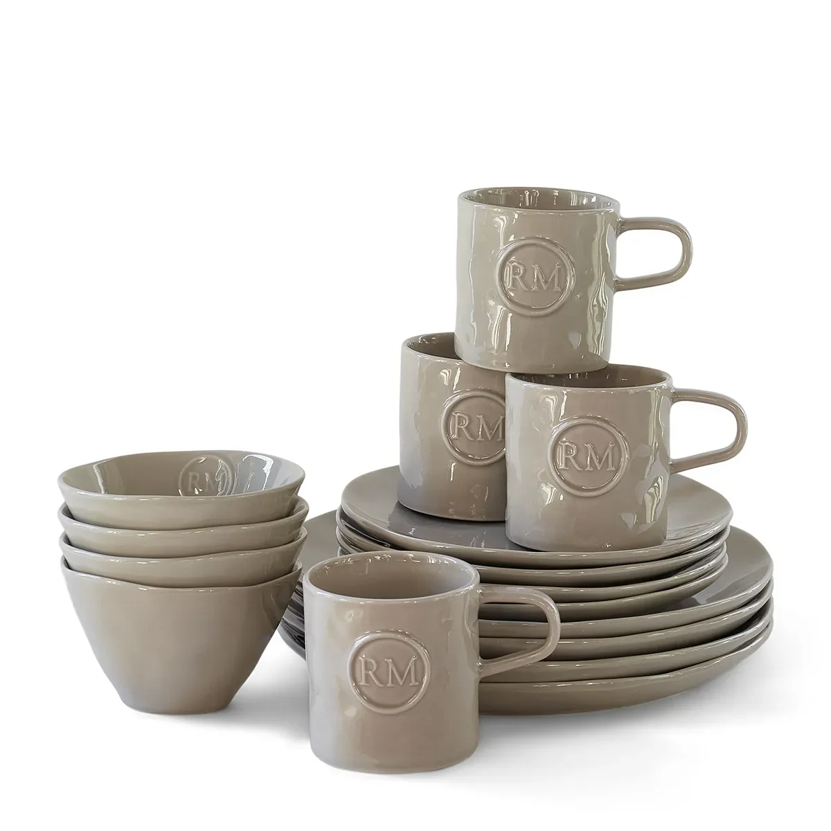 Geschirrset Portofino 16-teilig Flax
