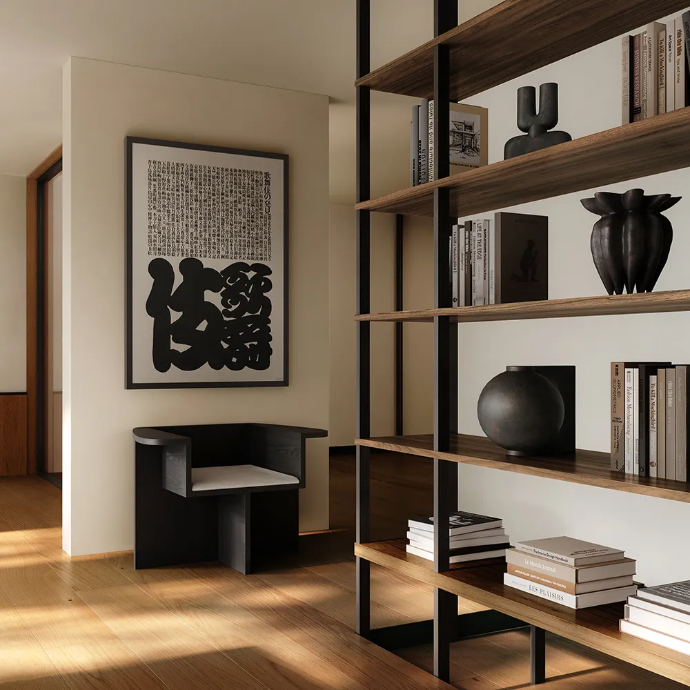 Brutus Lounge-Sessel – Kaffeebraun, Schwarz Eiche