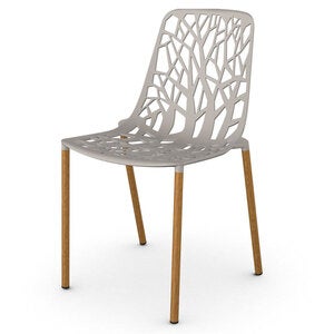 Forest Esszimmerstuhl mit Iroko gepolsterten Beinen Powder Grey