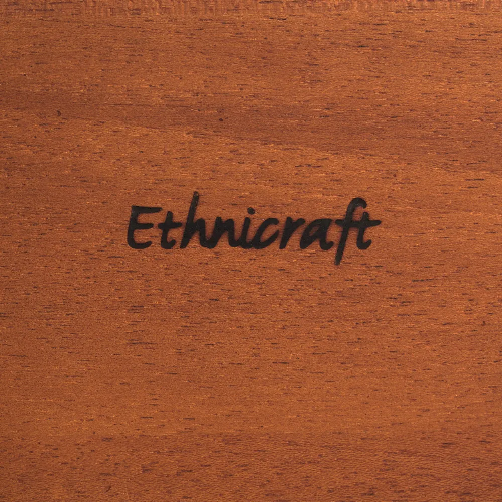 Thin ovale Tabletts lackiertes Mahagoni – 2er-Set