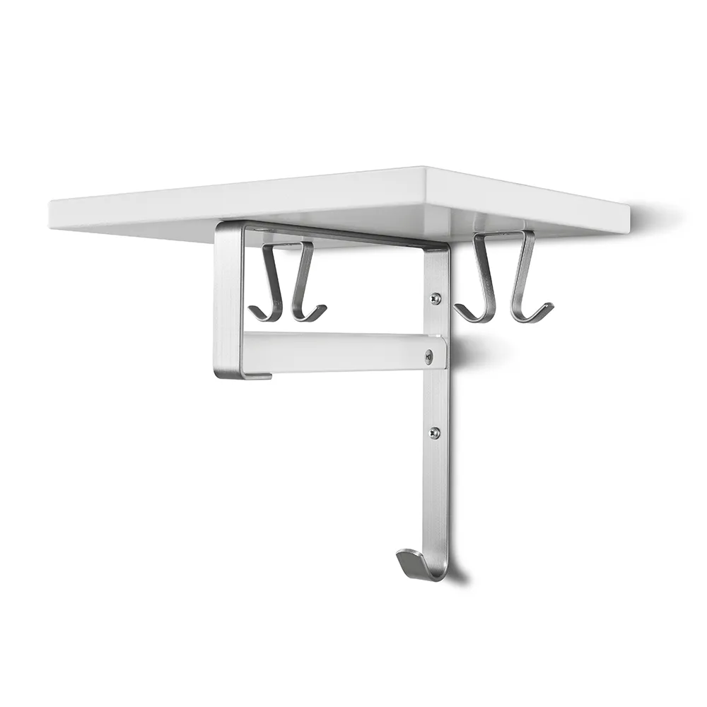 Cott Hutablage Birke weiß lackiert/Stahl geschliffen