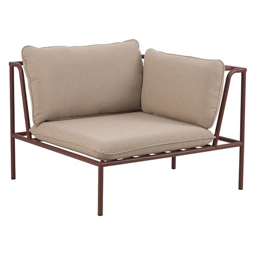 Collier Eckstück  Zin red / Teddy beige