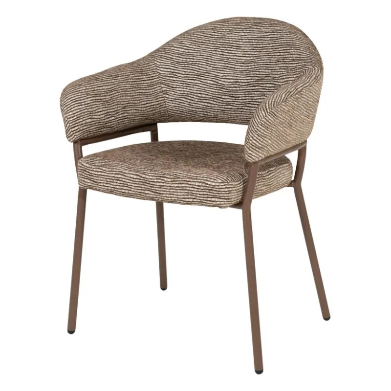 Noda 61x61x80 cm Metall, Schaumstoff & Stoff Braun