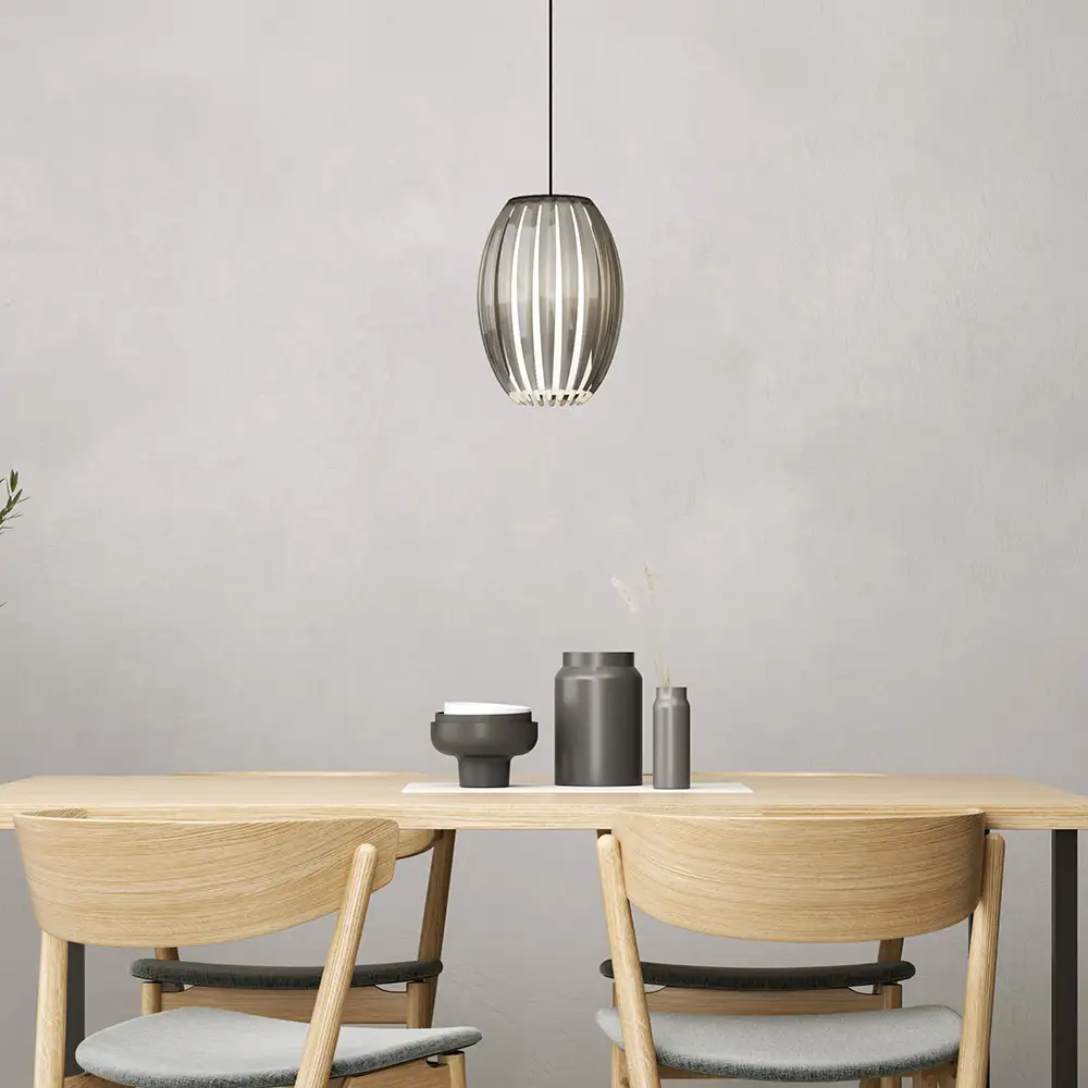 Tentacle Pendelleuchte M Schwarz/Rauch E27 