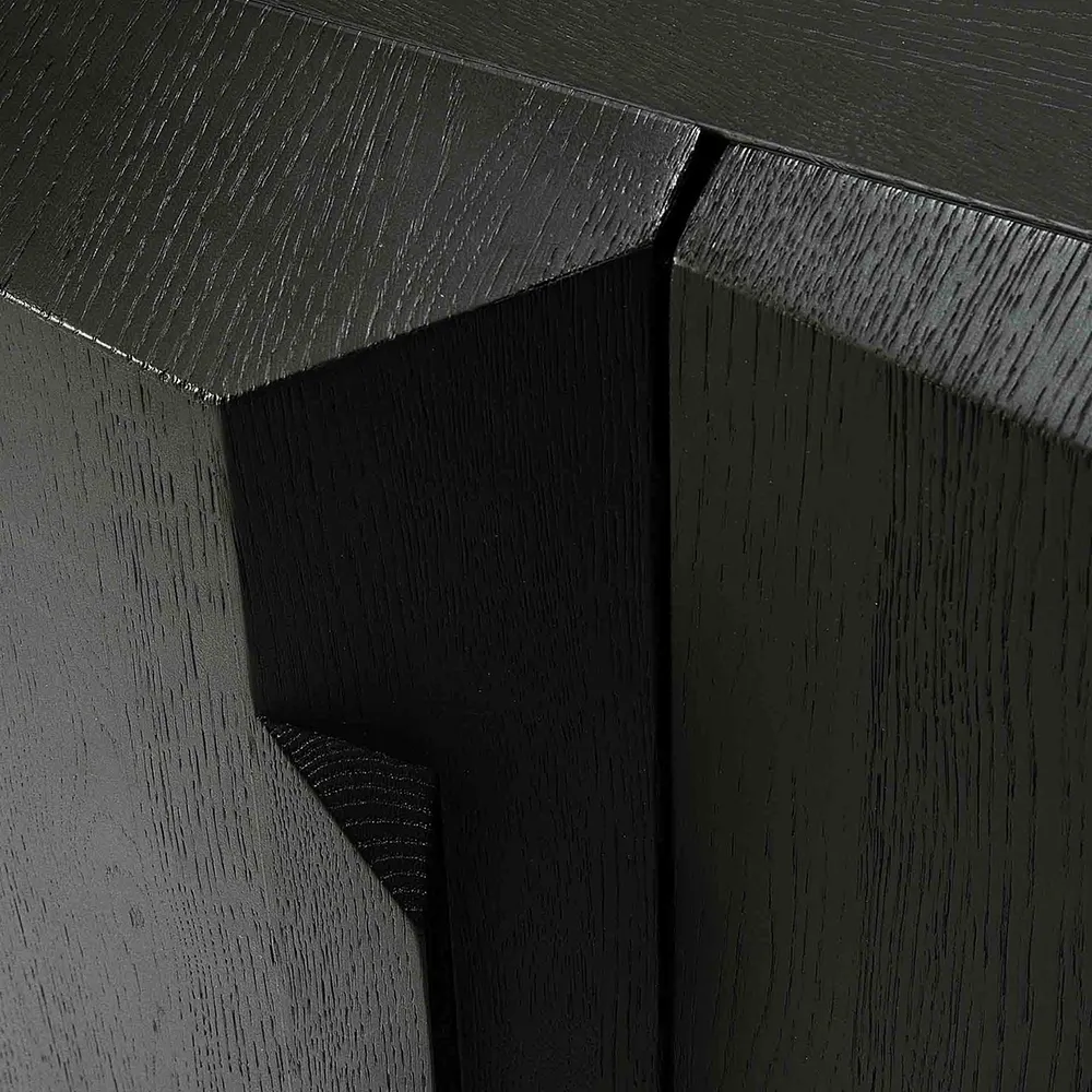 Treppe Sideboard 46x150 cm Eiche Schwarz