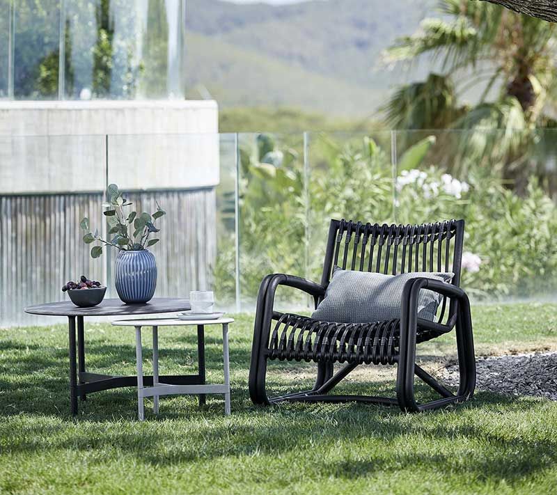 Curve Loungesessel Outdoor Lava grau