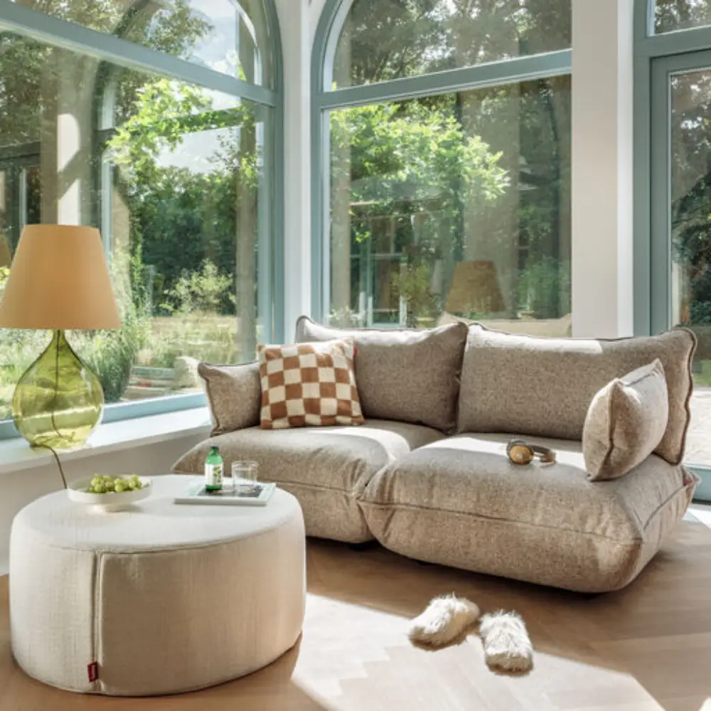 sumo fußbank boucle recycled brown