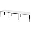 SM107 Esstisch 101x160-316-368 cm Schwarz lackierte Eiche - Weißes Laminat