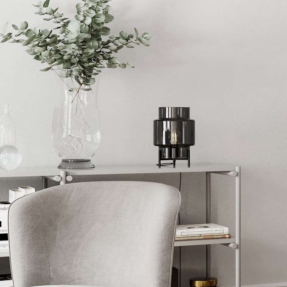 Ebbot Tischleuchte H29cm Rauchgrau