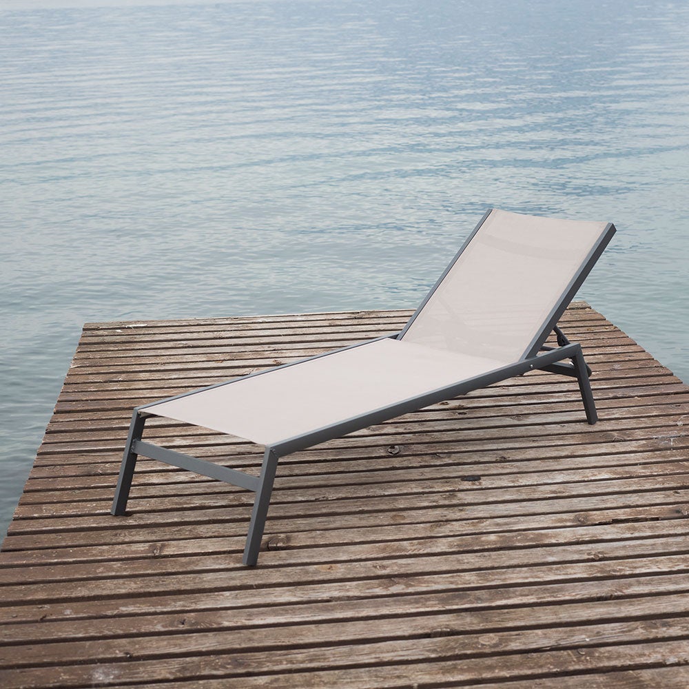 Ocean Sonnenliege anthrazit/taupe Aluminium