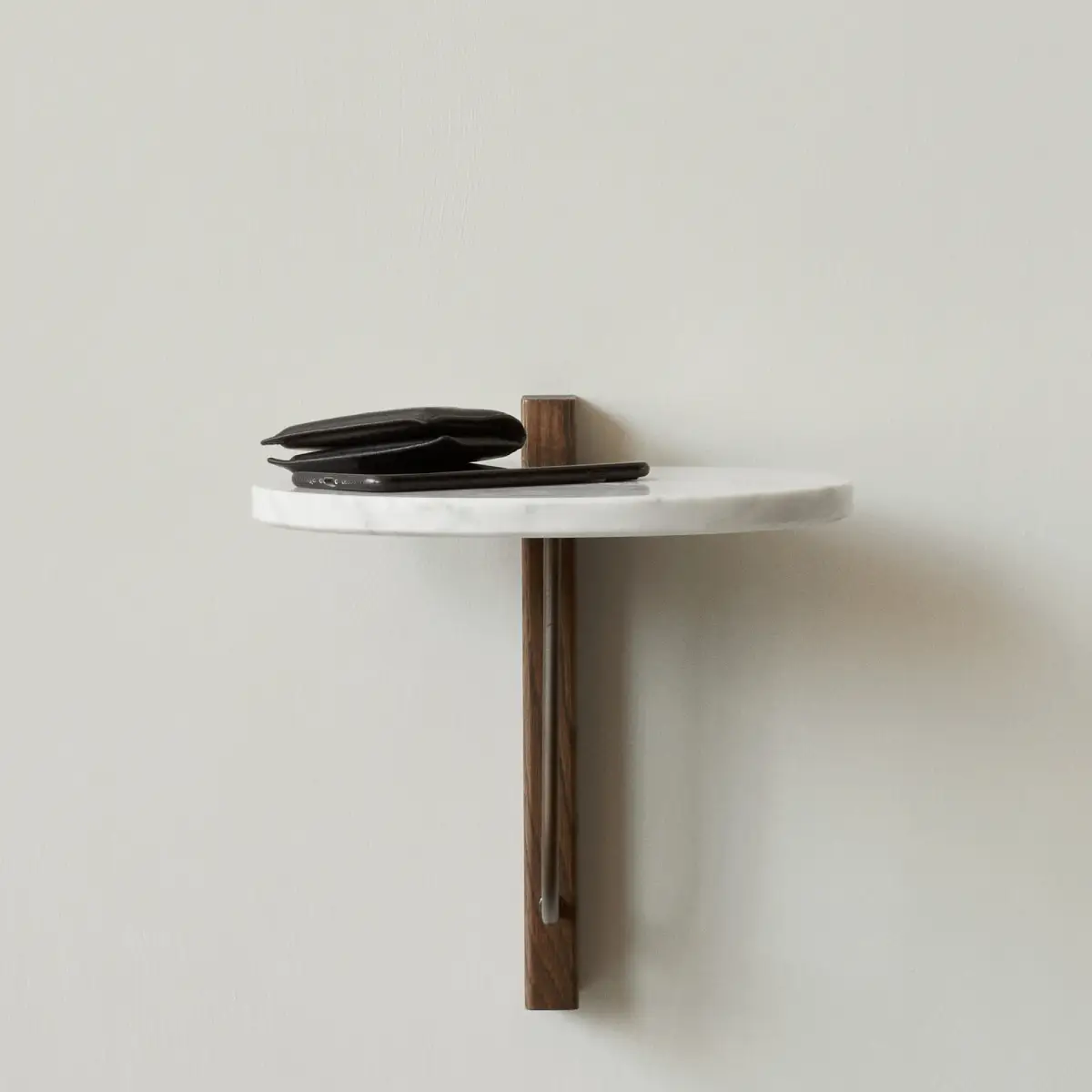 Corbel Round Hylla Marble/Dark Oak