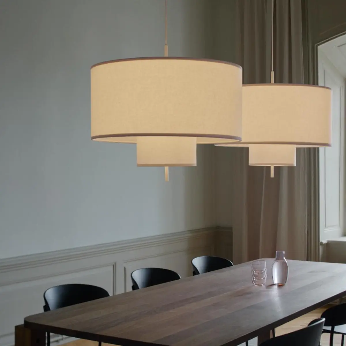 Margin Pendelleuchte Ø70 Weiß Canvas