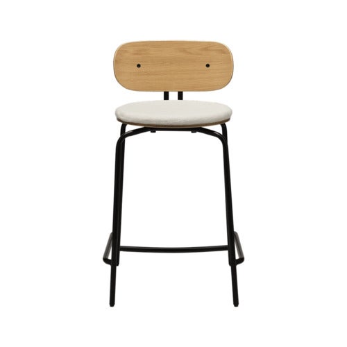 Curious Niedriger Barhocker Eiche/Schwarz Teddy White