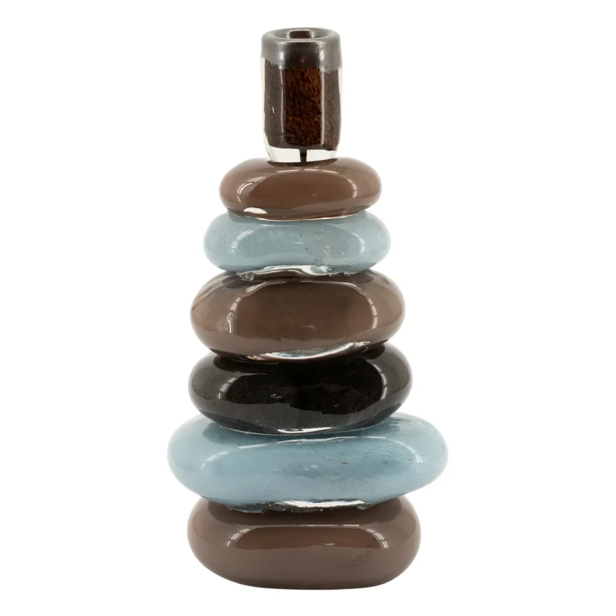 Toras 2 Kerzenhalter 13,5x10,5x32 cm Glas multicolour