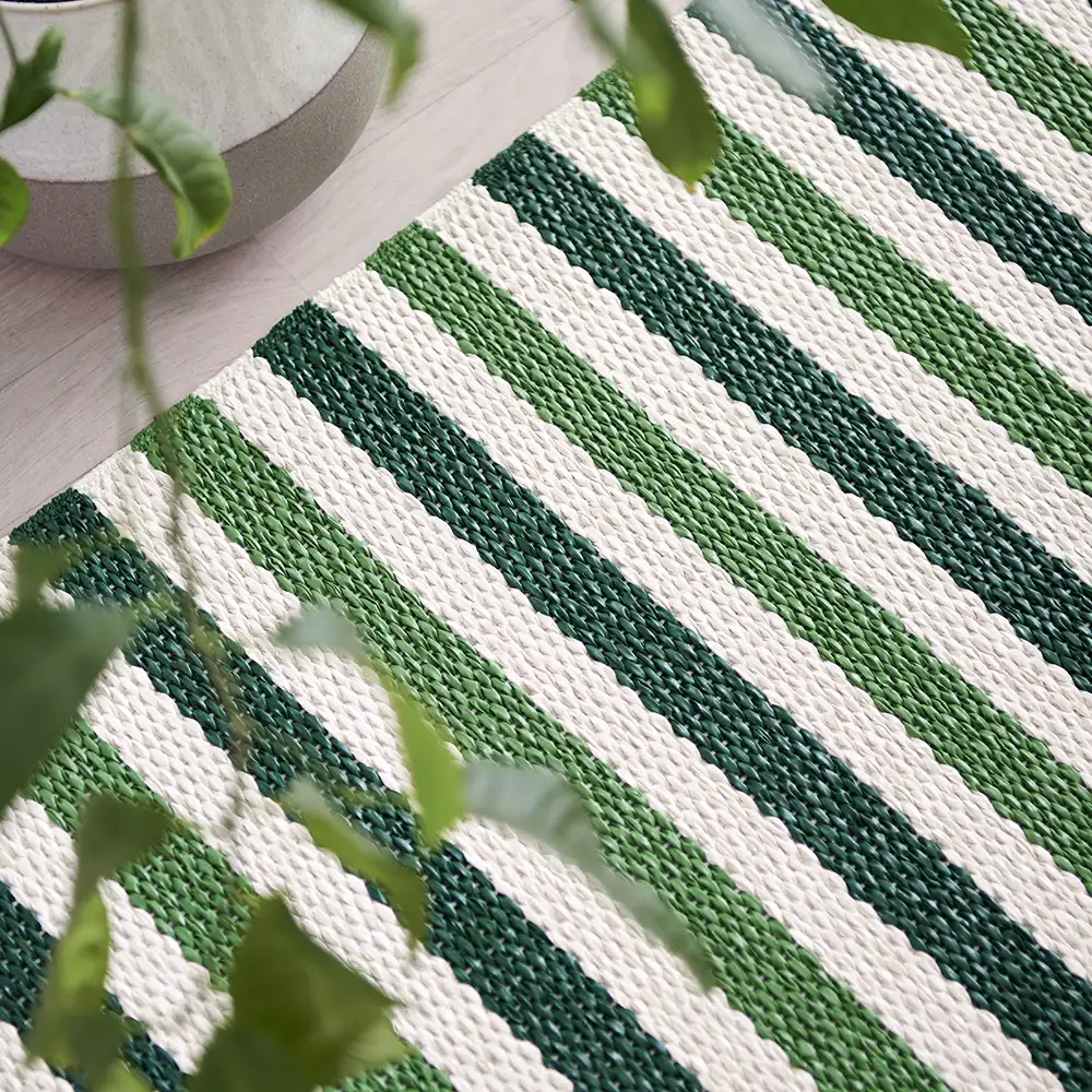 Teo Teppich 140x200 cm Dark Green/Grass Green/Vanilla