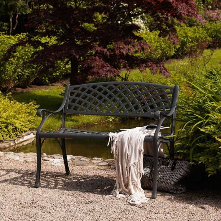 Arras 2-Sitzer Sofa anthrazit aluminium