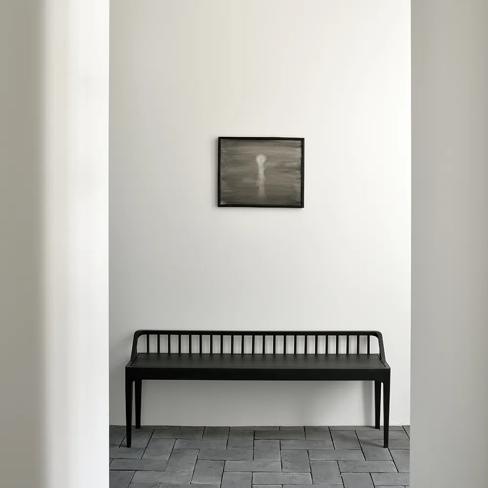 Spindelbank Eiche schwarz