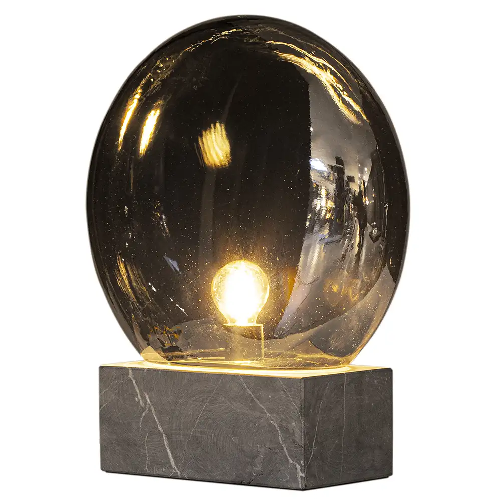 Glori Tischleuchte Ø30cm Rauchgrau