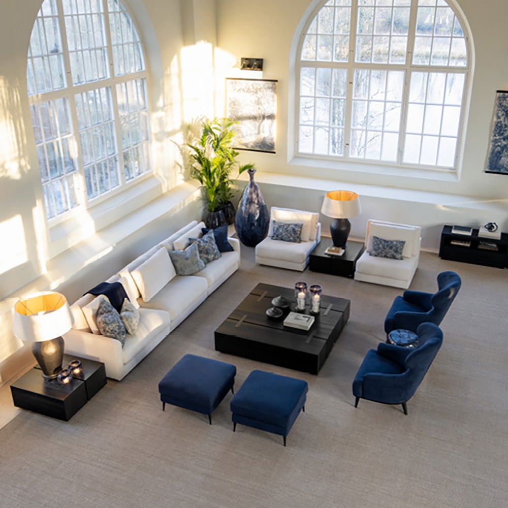 ANDORRA Fußhocker – einfach tiefblau