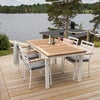 Panama Esstisch 160-240x90 cm Weiß/Teak