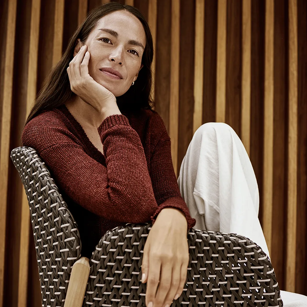 CALADIO Armlehnstuhl DF3 teak 0205 salak 0240