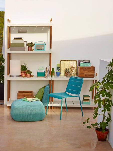 Frame Regal 83cm Teak/Weiß