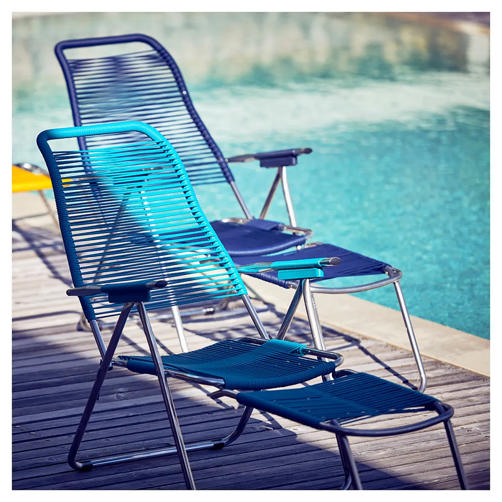 Spaghetti Fußstütze blau matt Aluminium