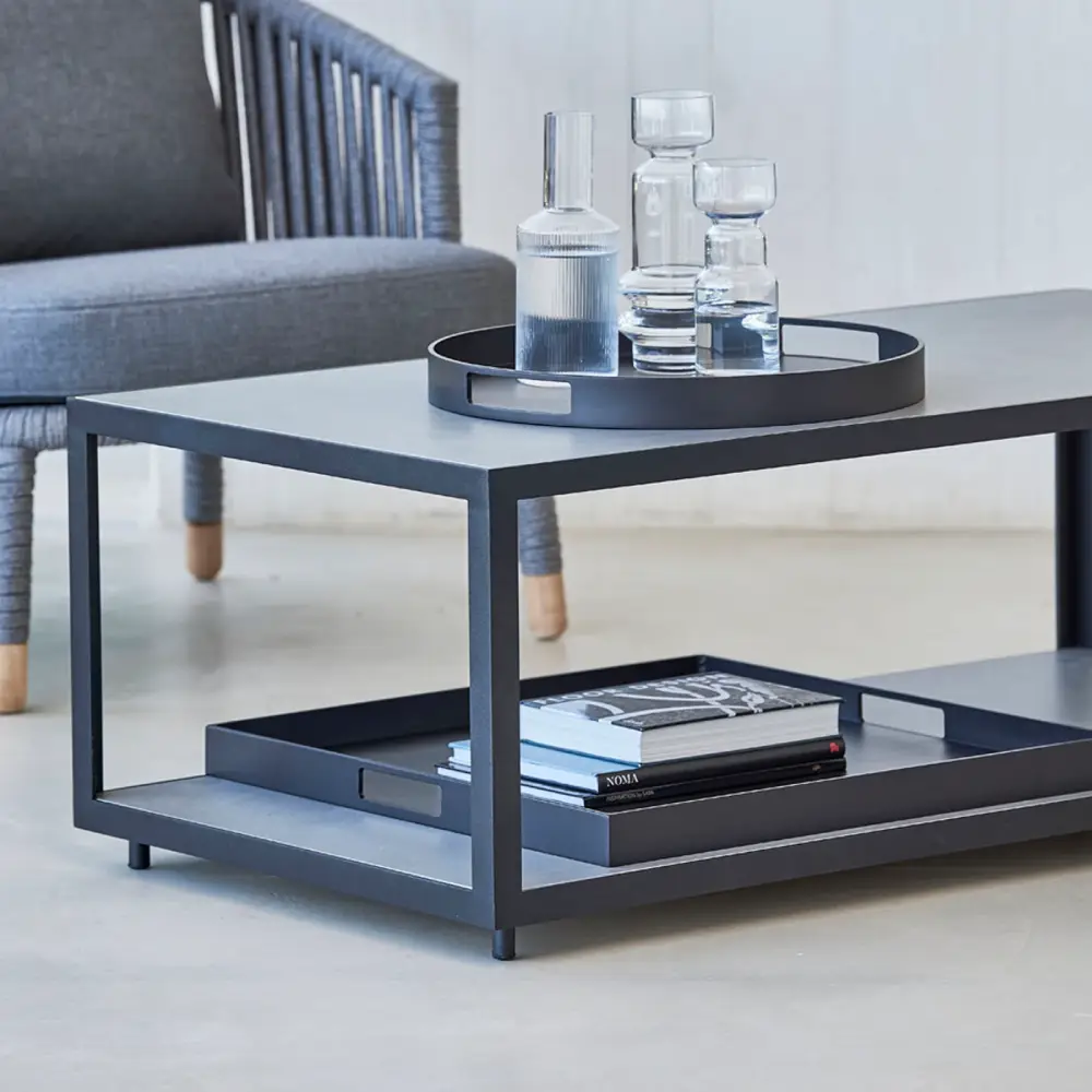 Club Tablett 44 cm Lava grey Aluminium