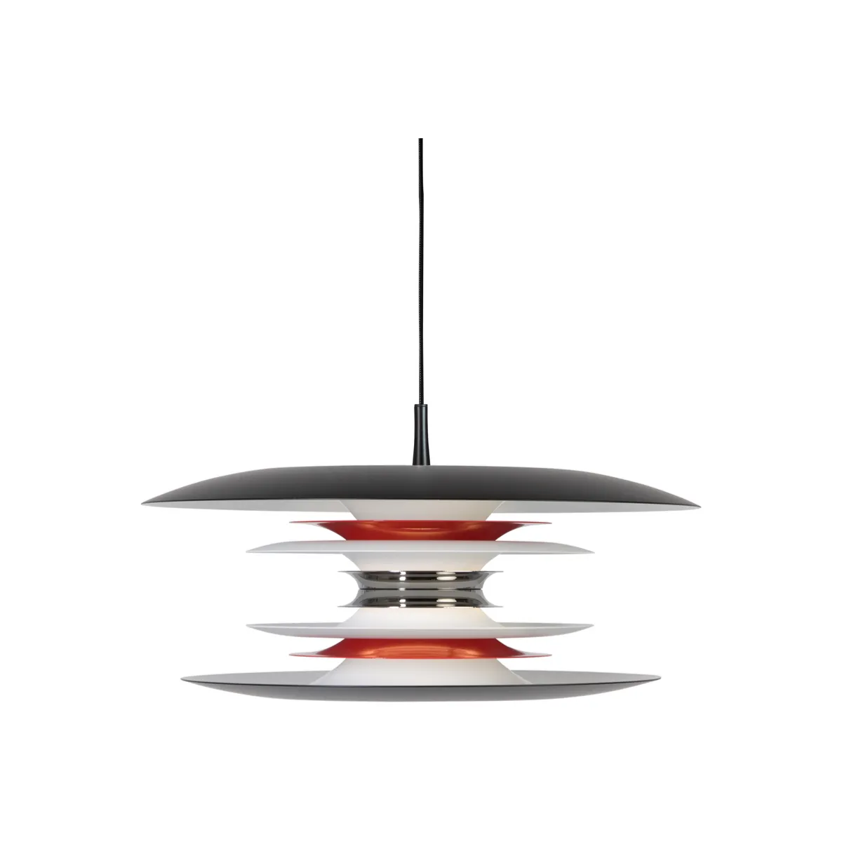 Diablo Pendelleuchte Ø50xH19,8 cm Metall mattschwarz/glänzend Rot