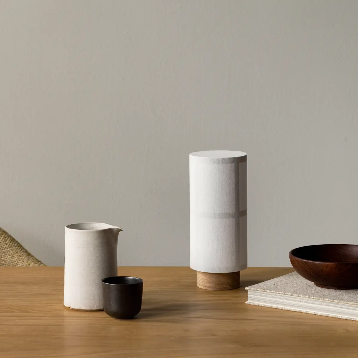 Hashira Tragbare Lampe Linne Raw