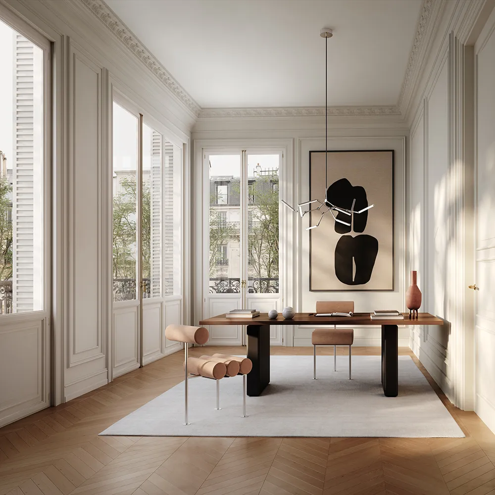 Hiro Esszimmerstuhl, Edelstahl - Nubuk